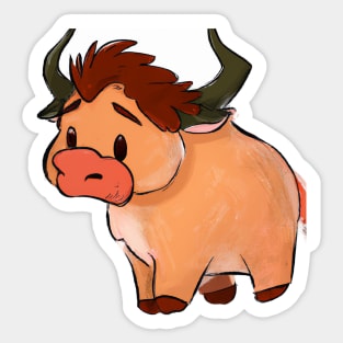 Cute Buffalo Drawing Sticker